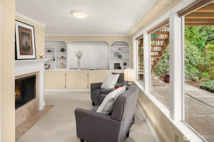 Rec Room Overlooking Backyard