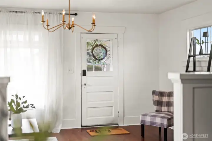 Front entry open to living room