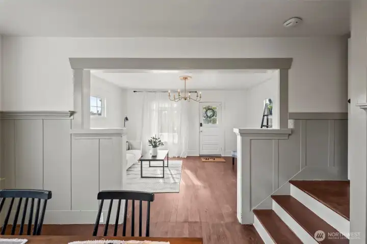 Dining area open to living room