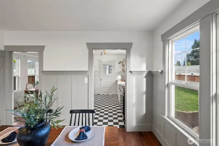 Dining area open to kitchen