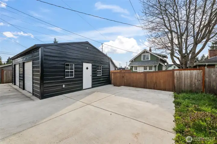 New massive detached two car garage/shop