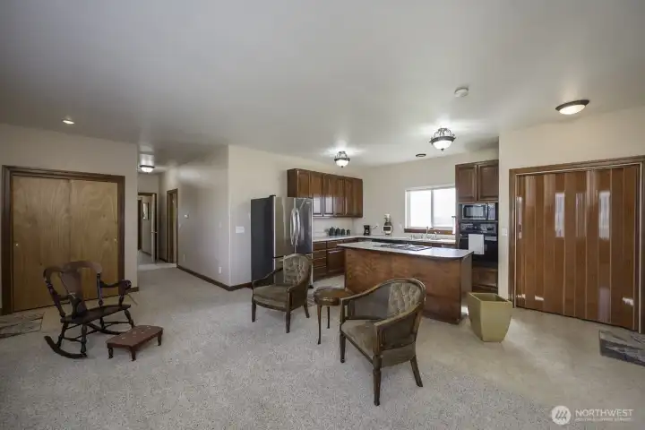 Apartment living space plus kitchen