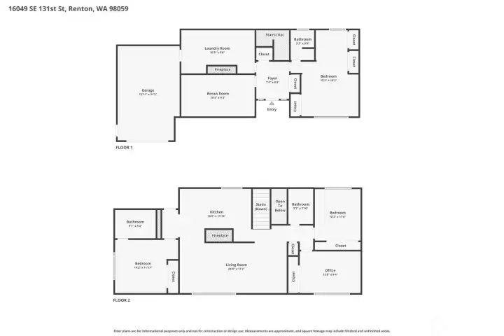 Floor Plans for both levels