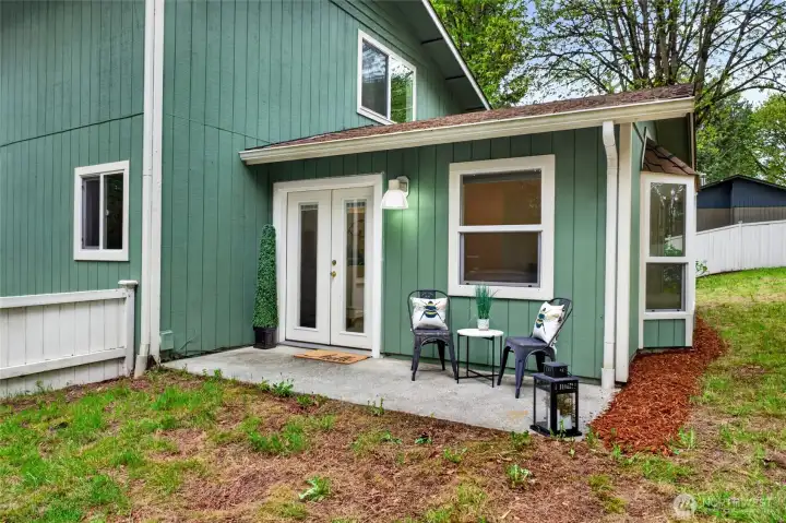 Patio outside french doors