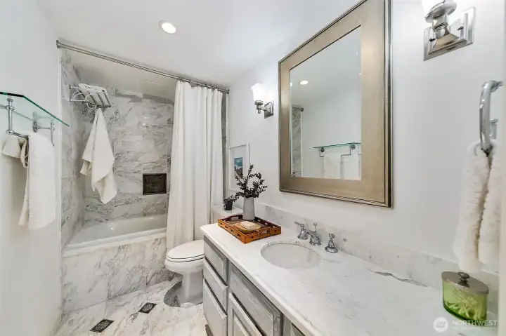 The shared hallway bathroom.