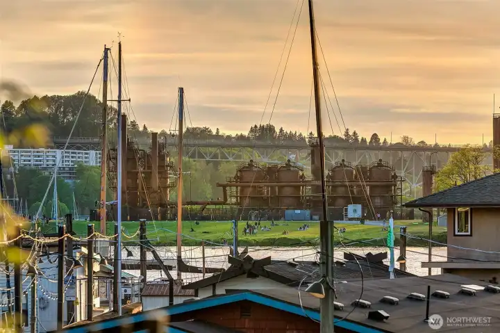 Look out to the houseboat communities and Gas Works park. Such a unique Seattle view.