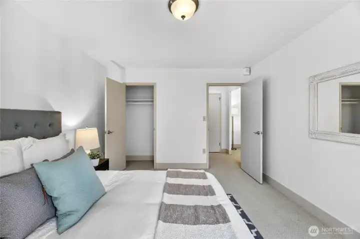 There are 2 additional closets in the hallway.