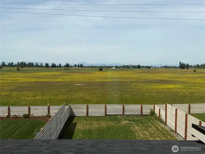 Subject property. View of golf course from upstairs bedroom