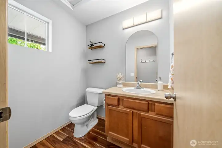 Downstairs powder bath. Downstairs powder bath.