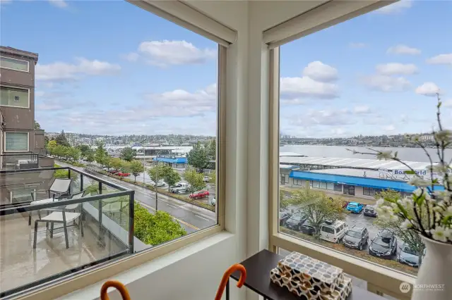 This corner window greets you and your guests upon arrival in the unit from the elevator.