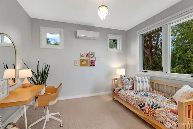 Third bedroom on upper floor with q huge walk-in closet.