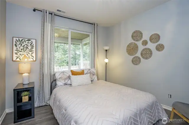 Bedroom on main right next to 3/4 bath- perfect for guests!
