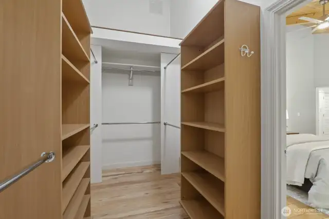 Primary bedroom walk-in closet
