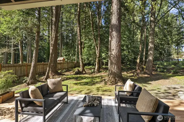 Private backyard deck