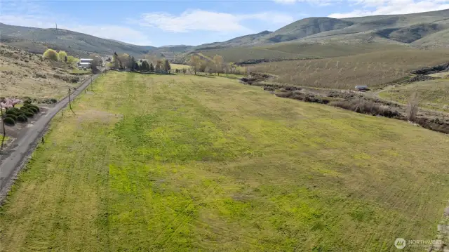 Main field with Burbank Creek at the boarder