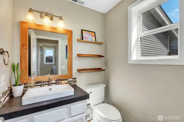 Lower level half bath
