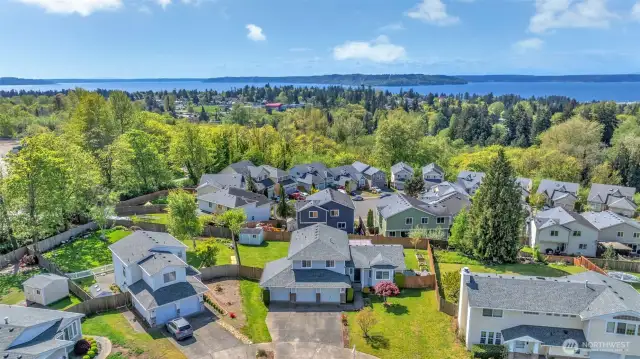 Aerial view facing west
