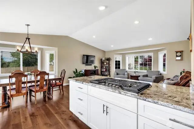 Gas range with down draft exhaust