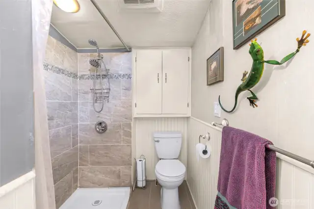 Spacious walk-in shower!
