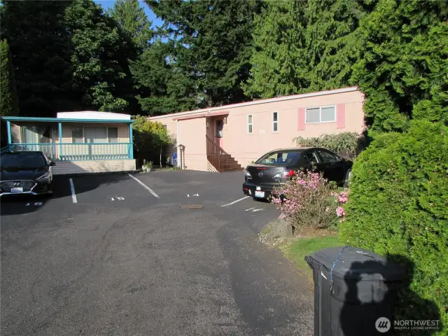 PARKING FOR 2 CARS ARE IN FRONT OF HOME AND GUEST PARKING SPOT IS ALSO IN CUL-DE-SAC AREA THAT HOME IS IN.