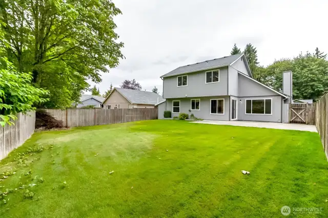 spacious and private back yard