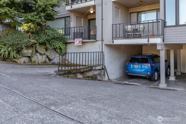 Covered Parking steps from secured entrance