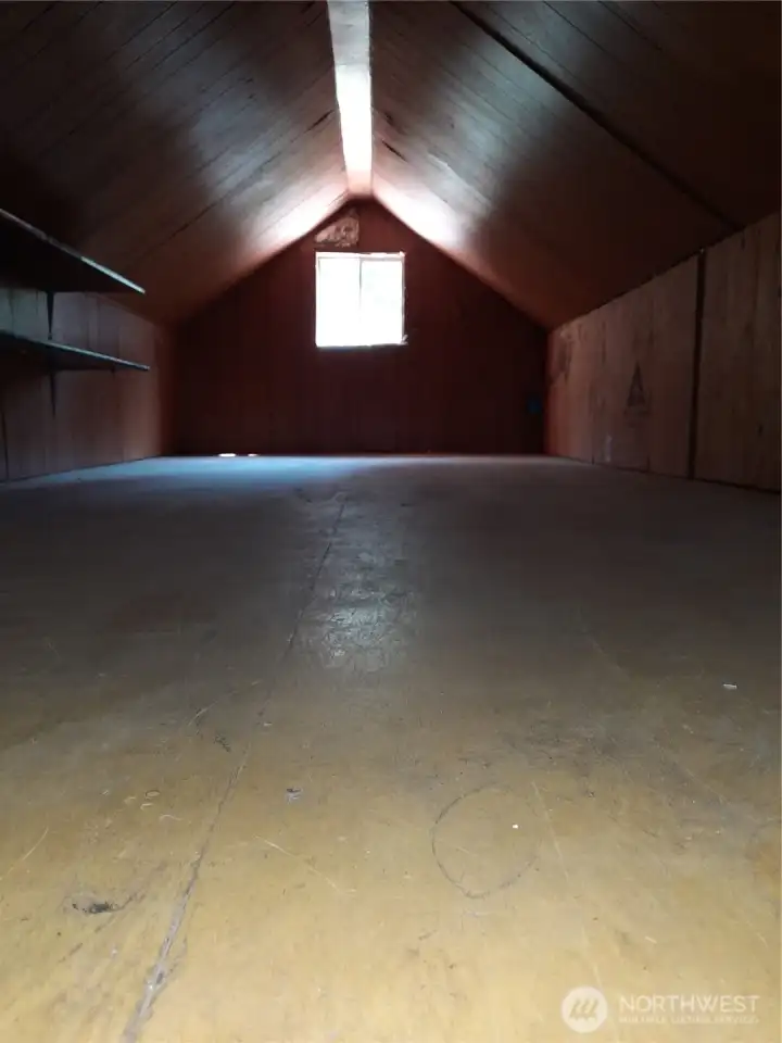 Hidden bonus room accessed by pull-down stairs