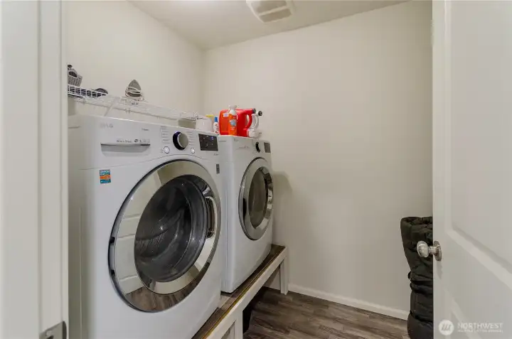 Laundry is close by all the bedrooms