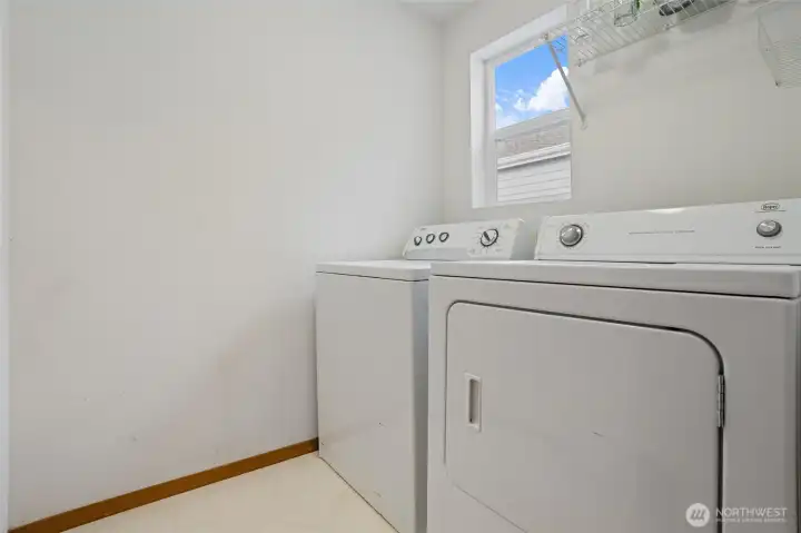 Upstairs Laundry Room.  Washer and Dryer Stay