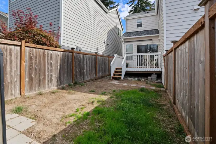 Fully Fenced backyard.