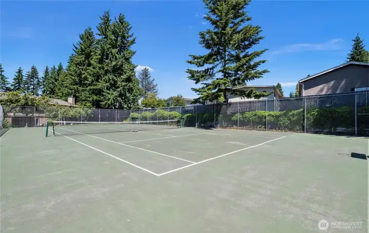 Athletic court for playing tennis, basketball, etc.