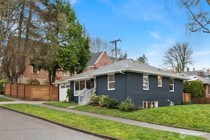 House sits on a corner lot.  Quiet street.