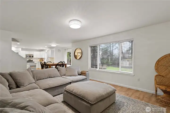 Cozy family room with cozygas fireplace.