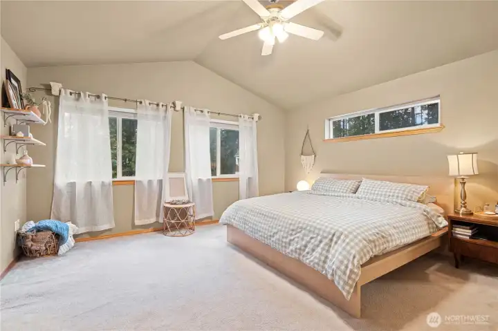 Light filled primary suite.