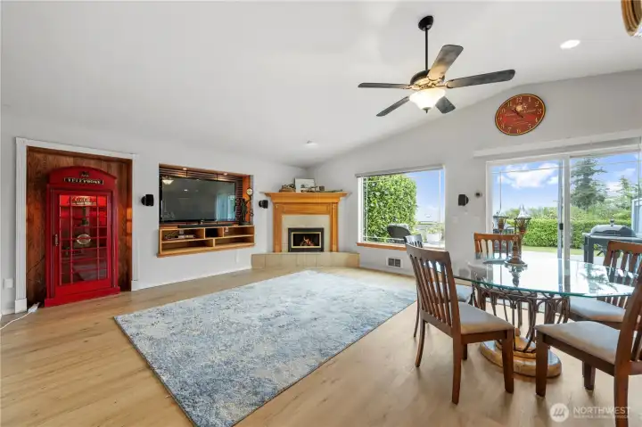 Open living and dining area