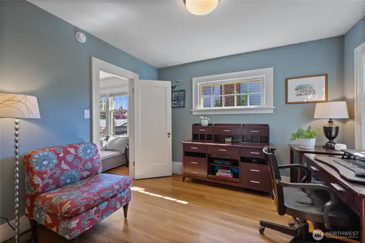 Front bedroom off the living room currently used as an office