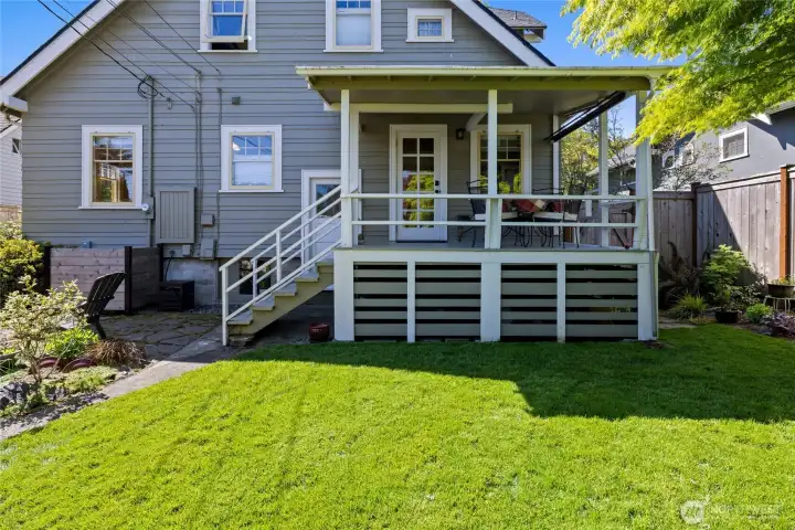 Covered rear porch.