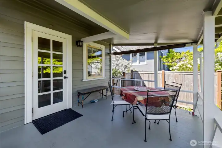 Covered rear porch for four season living in the PNW.