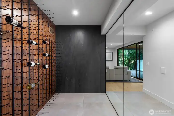 Wine room with natural (yet not direct) light.