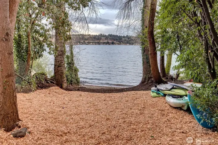 Shared beach access with three other neighbors.