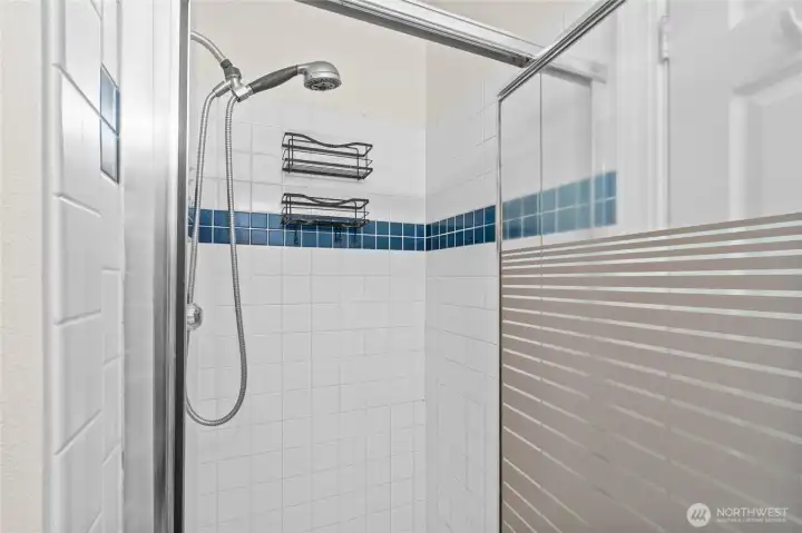 Updated shower with plenty of space for a good scrub! Updated shower with plenty of space for a good scrub!