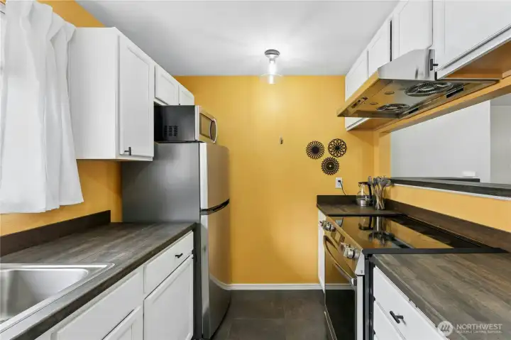 Updated kitchen vinyl tile flooring