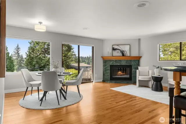 Family room with breakfast nook
