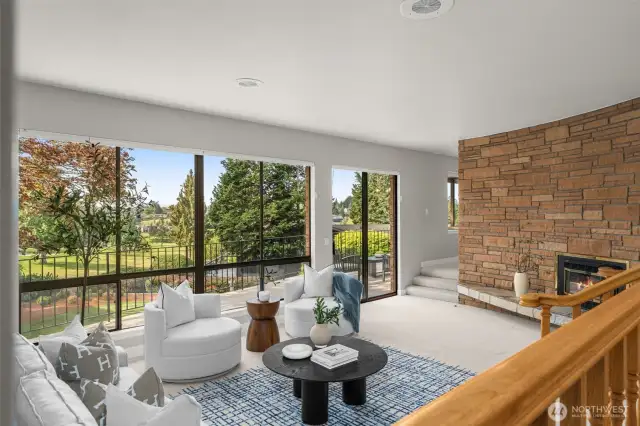 Living room with deck access