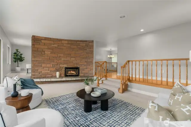 Living room with gas fireplace