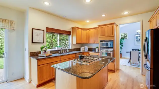 Elegant granite counters provide a stylish and durable area!