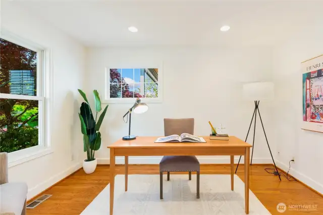 dedicated main-floor office, which is not counted as one of the 3 bedrooms.
