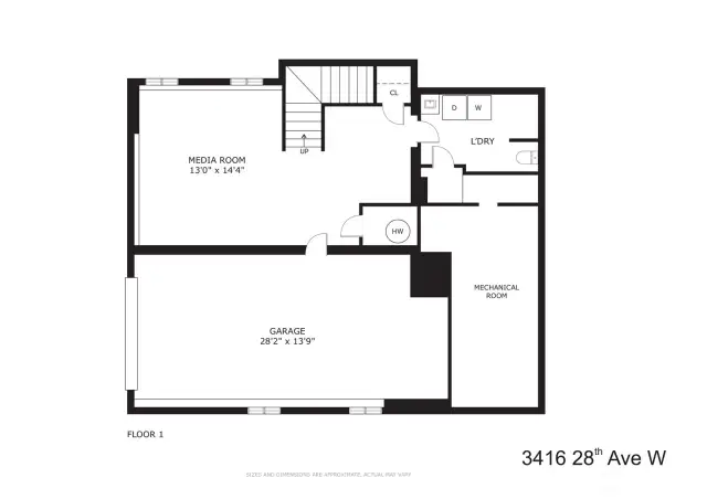 downstairs