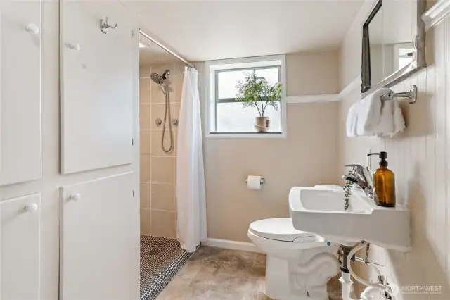 Lower level 3/4 bathroom