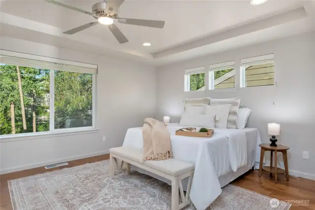 Large, private primary bedroom